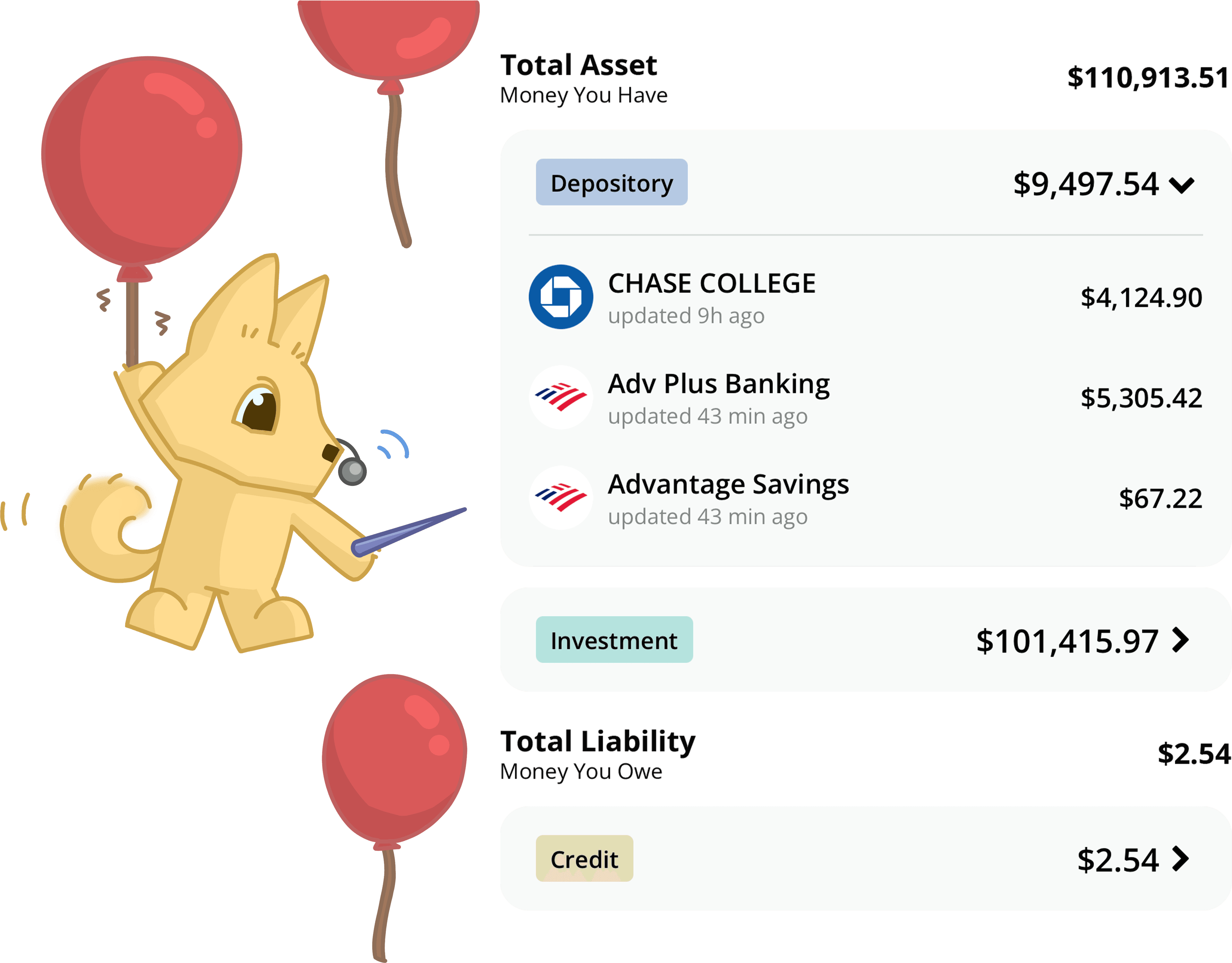 Net-worth feature example