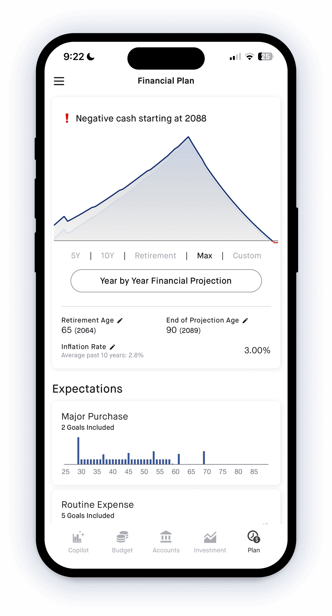 User interface of Shepherd Money on a phone.